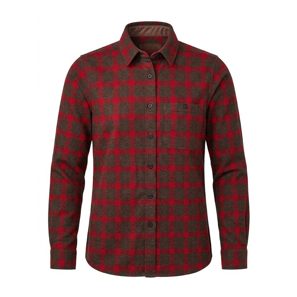 Filson Womens Medium Alaskan Guide Heavy Flannel Shirt Red Gray Plaid - CJ